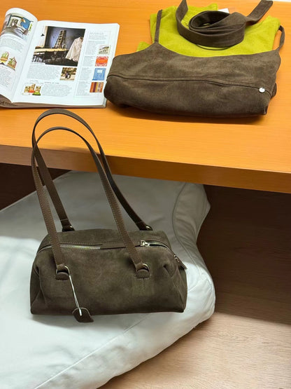 // 真皮麂皮絨bowling bag