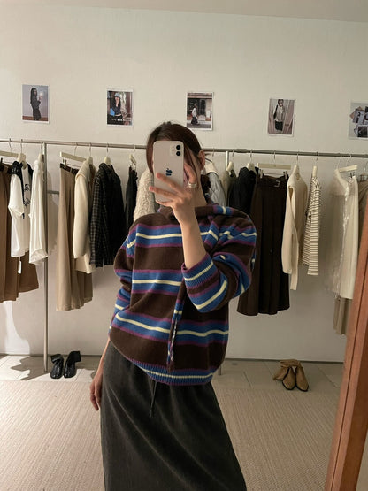 // 連可拆連帽披肩miu系撞色間條NT