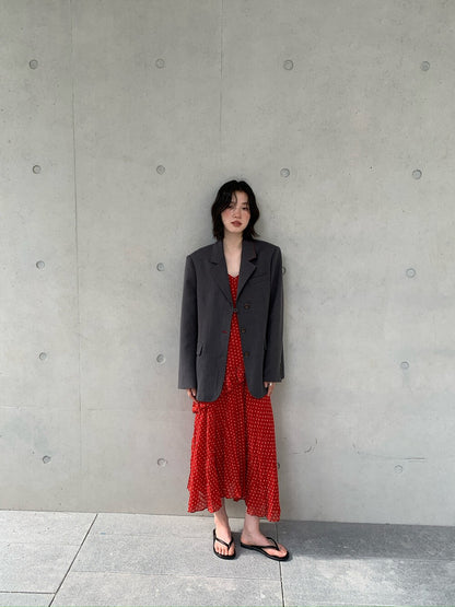 // 春日小碎花荷葉邊吊帶OPS