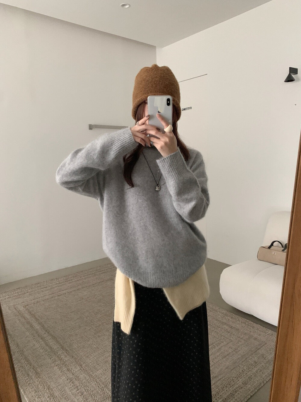 // 95%wool+5%cashmere拉絨工藝小高領針織NT