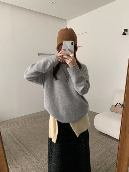 // 95%wool+5%cashmere拉絨工藝小高領針織NT