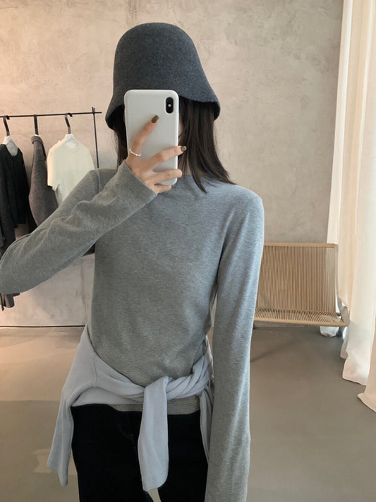 // 12色親膚秋冬百搭彈性TEE