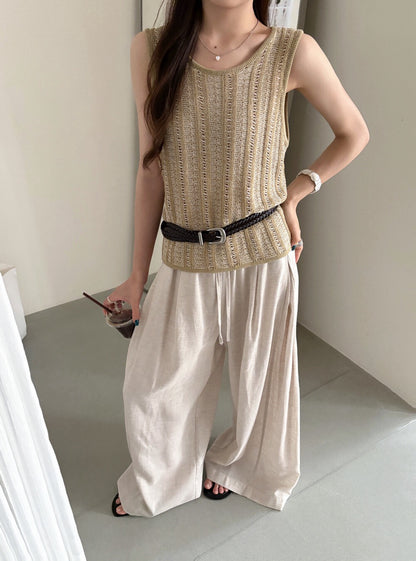 // 超舒服lyocell壓褶闊褲