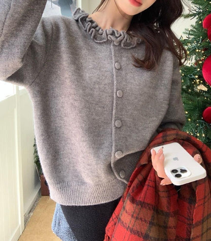 // 設計感花邊領口CD