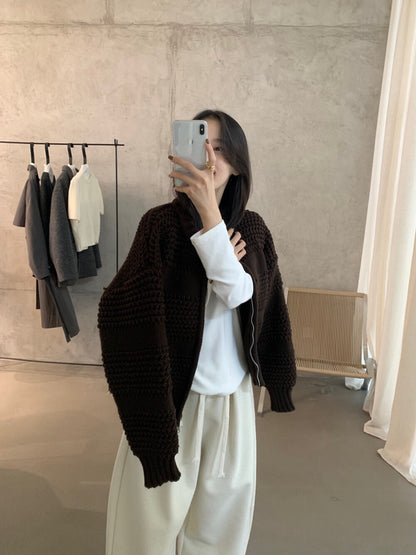 // 粗棒針特別織紋拉鍊CD