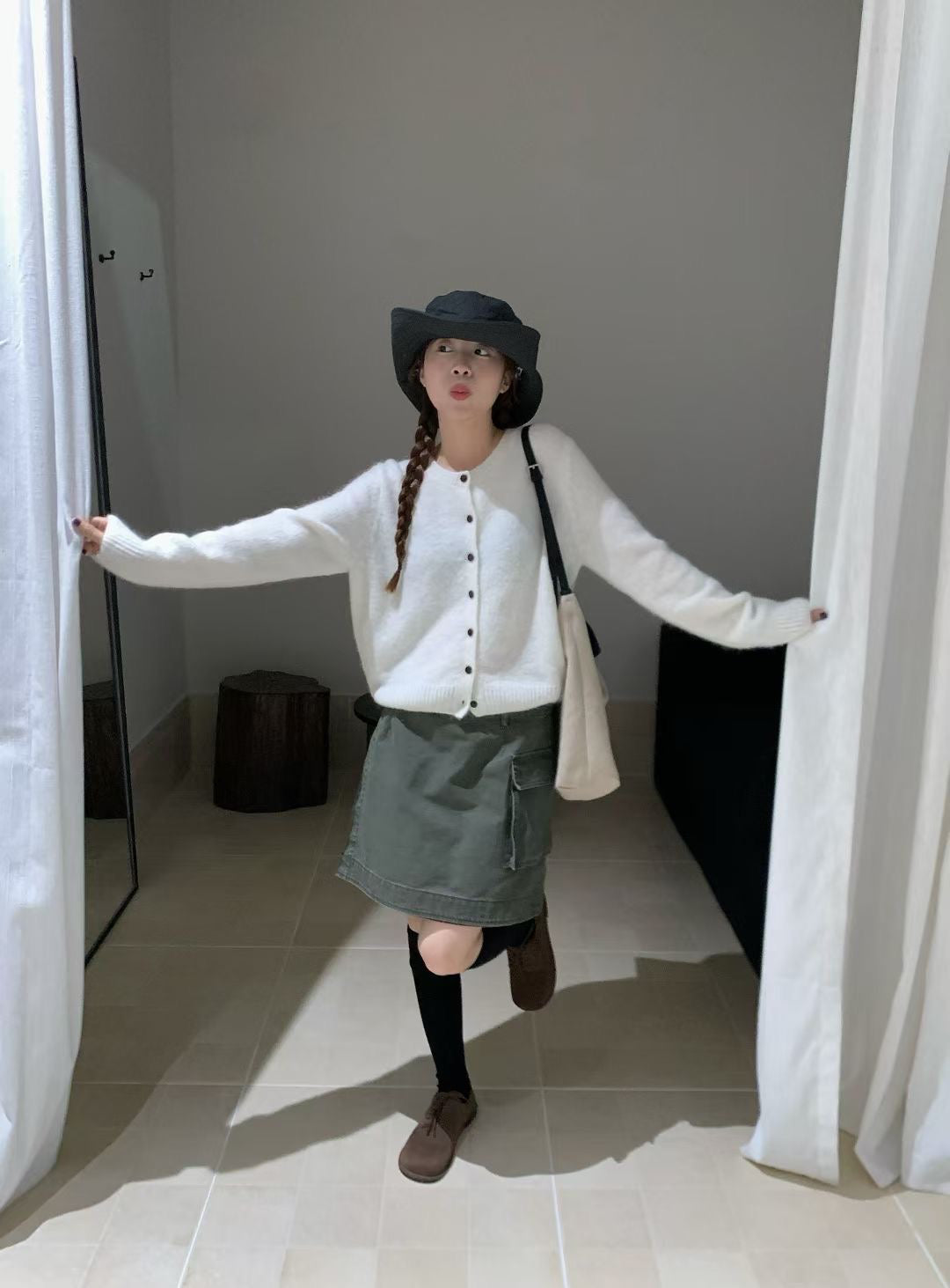 // wool+mohair螺紋領口CD