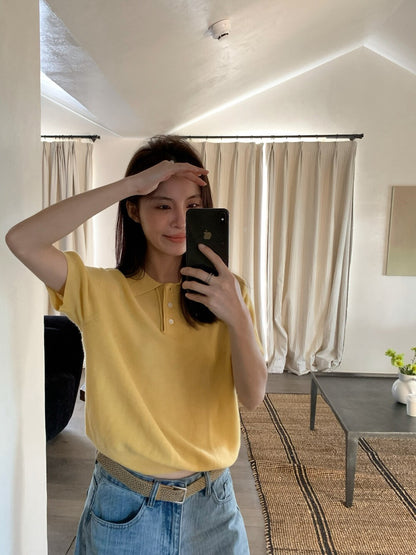 🧈 超美肌理感polo短袖針織