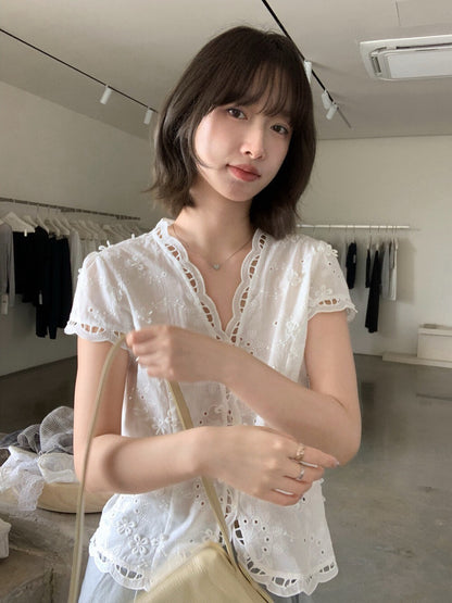 // 絕美重工鈎花小飛袖BL