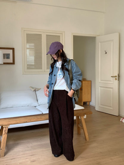 // 慵懶寬鬆超韓牛仔外套