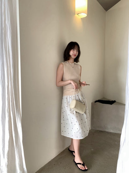 // 13色小半領天絲麻針織背心