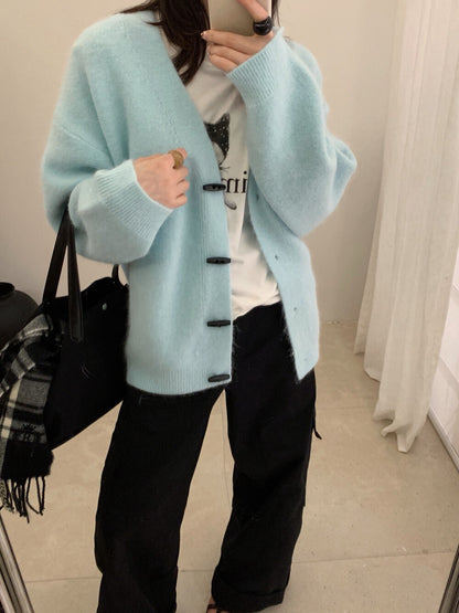 // 超軟糯寬鬆中長牛角鈕CD