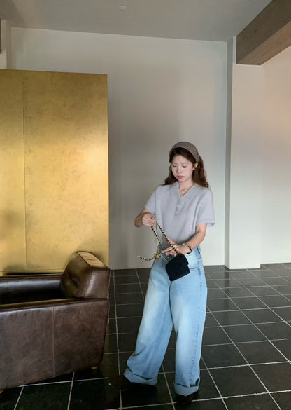 // 秋季薄羊毛翻領polo NT