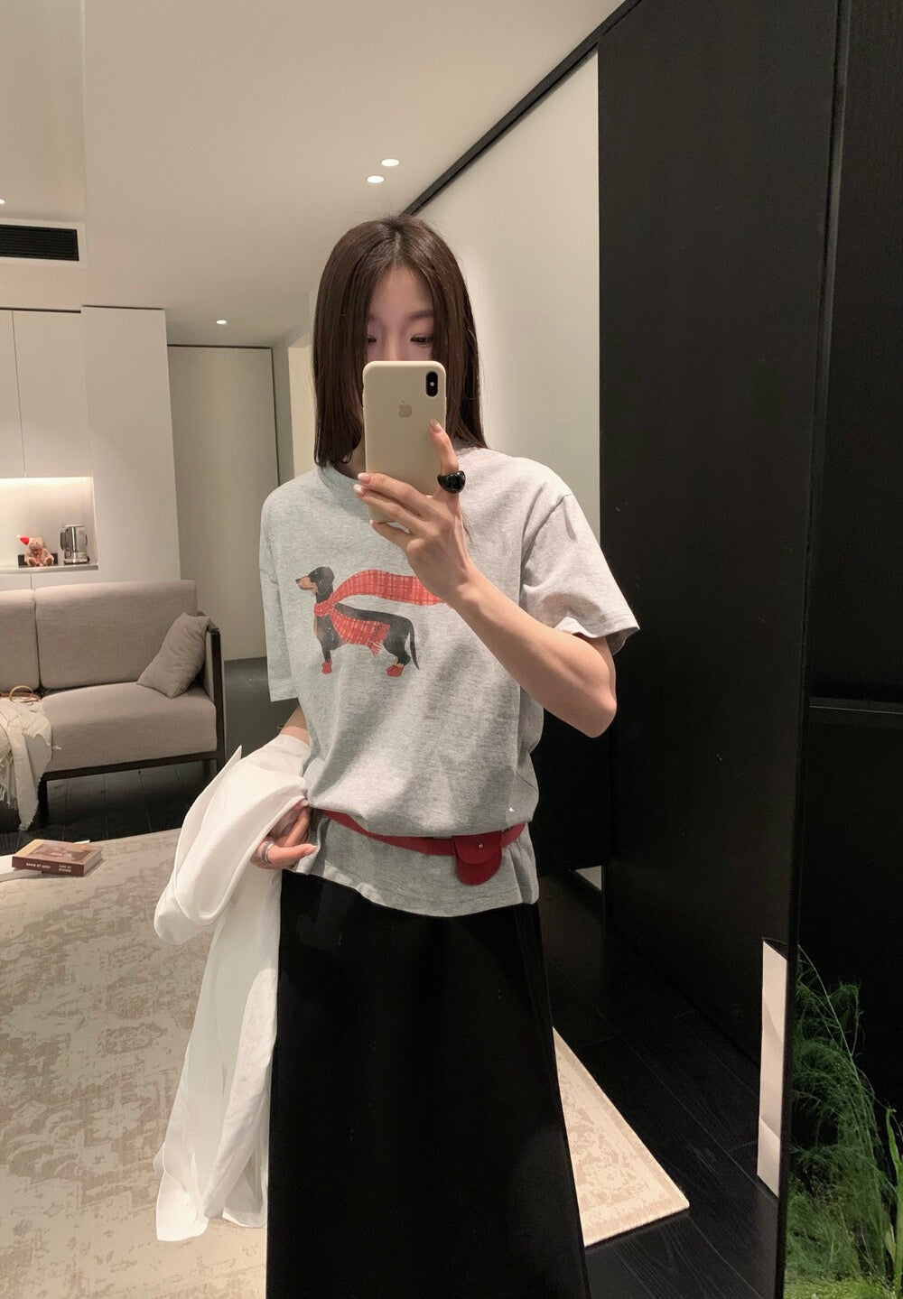 🐕‍🦺 ￼可愛頸巾小狗棉質TEE