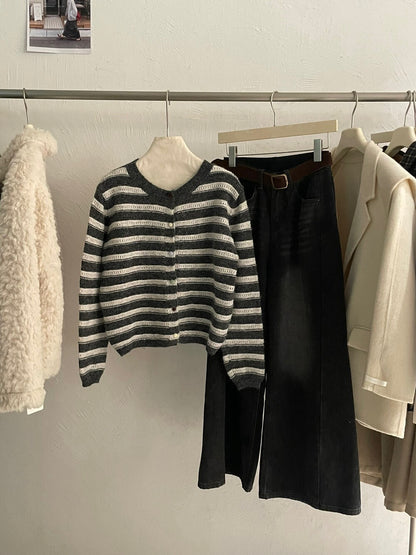 // 8%wool混色鈕鏤空間條CD