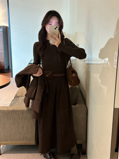 // 超顯瘦氣質百褶針織OPS