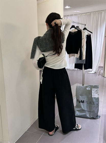 // 復古連腰帶燈芯絨褲