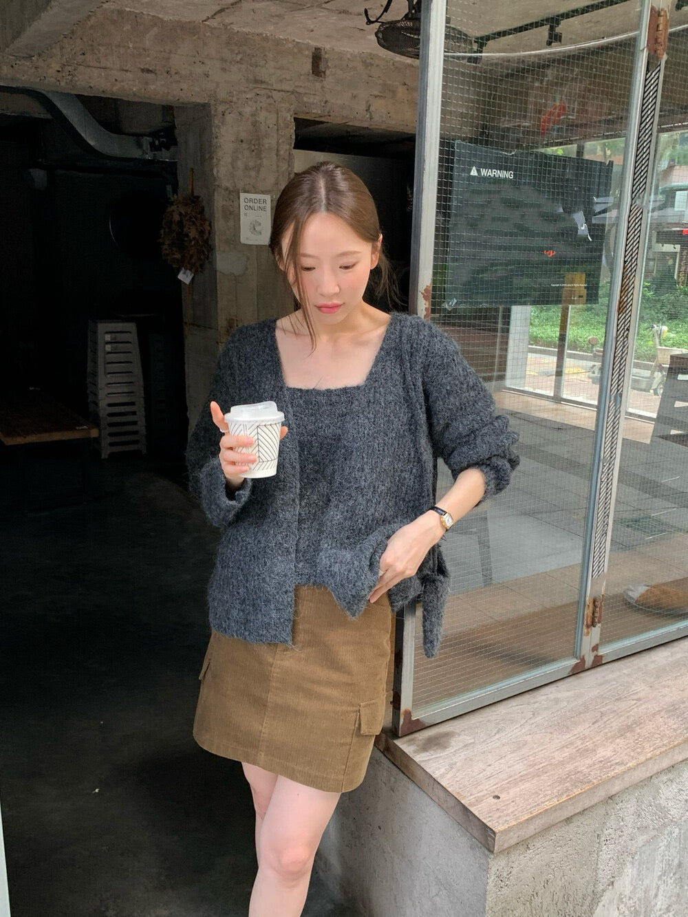 // 超soft羊毛混紡吊帶+外套+袋仔三件套