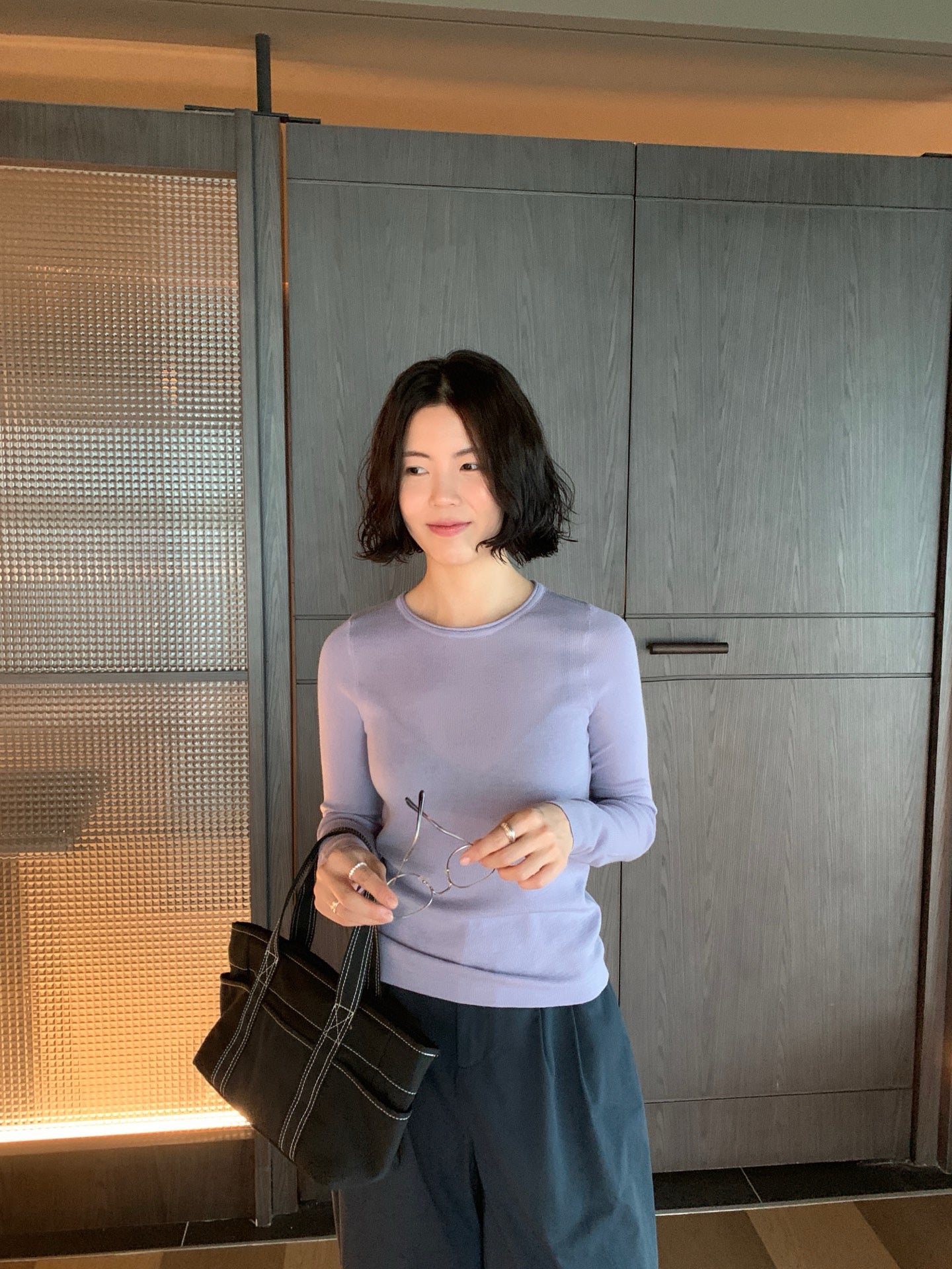 // 桑蠶絲+絲光羊毛親膚顯瘦薄針織￼