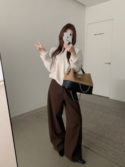 // 今季必入質感加絨彎刀褲(連腰帶)