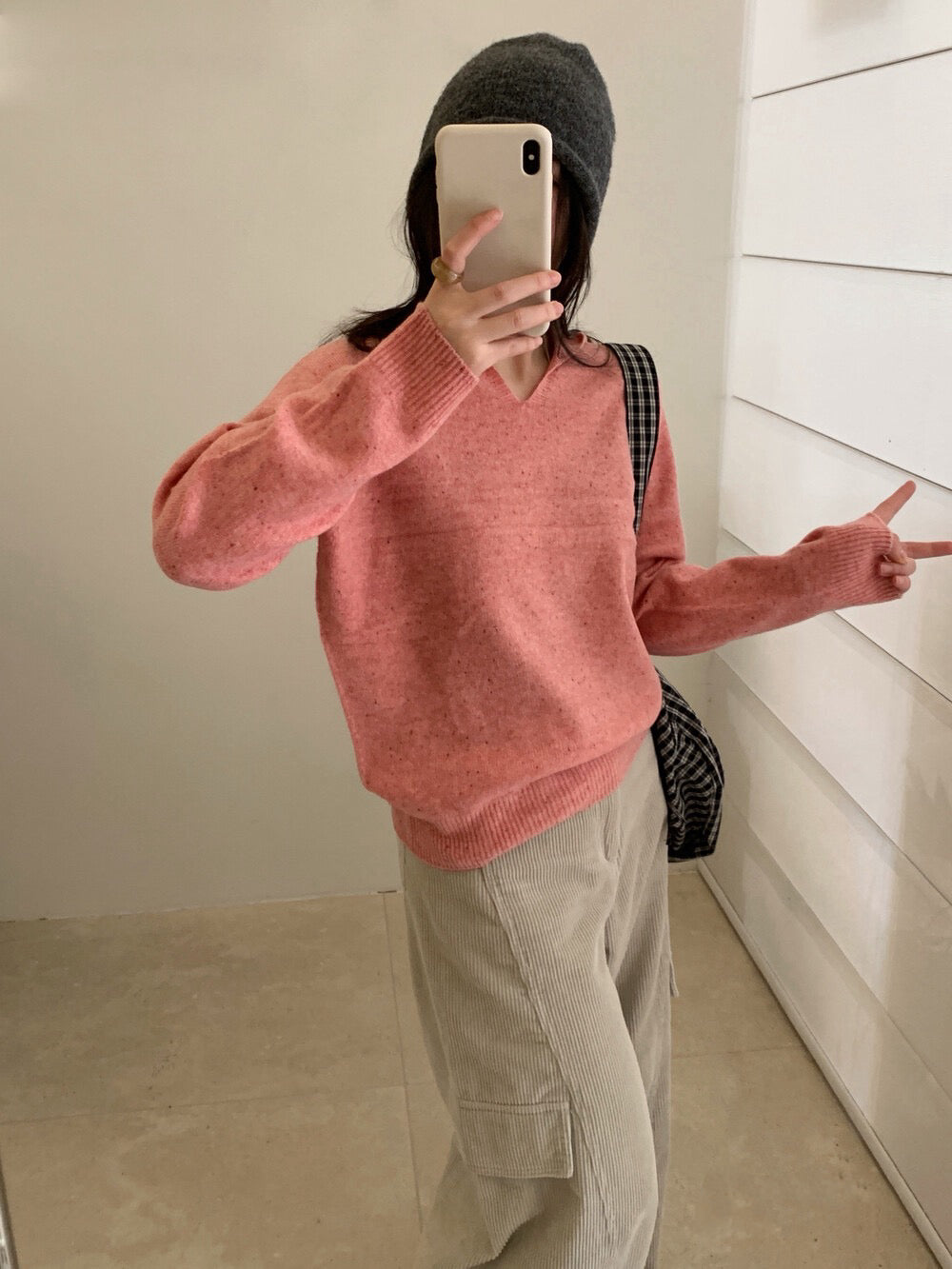 // 98%綿羊毛混點無縫一體連帽NT