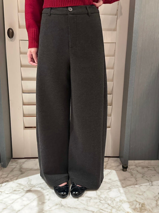 // 褲型超美的簡約加絨毛呢褲