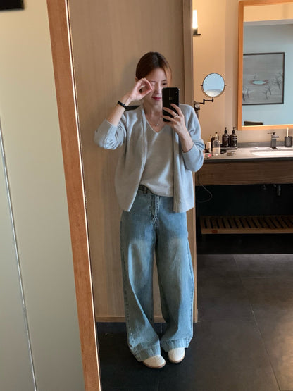 (部分現貨) // 超soft 5%羊毛背心+外套兩件套