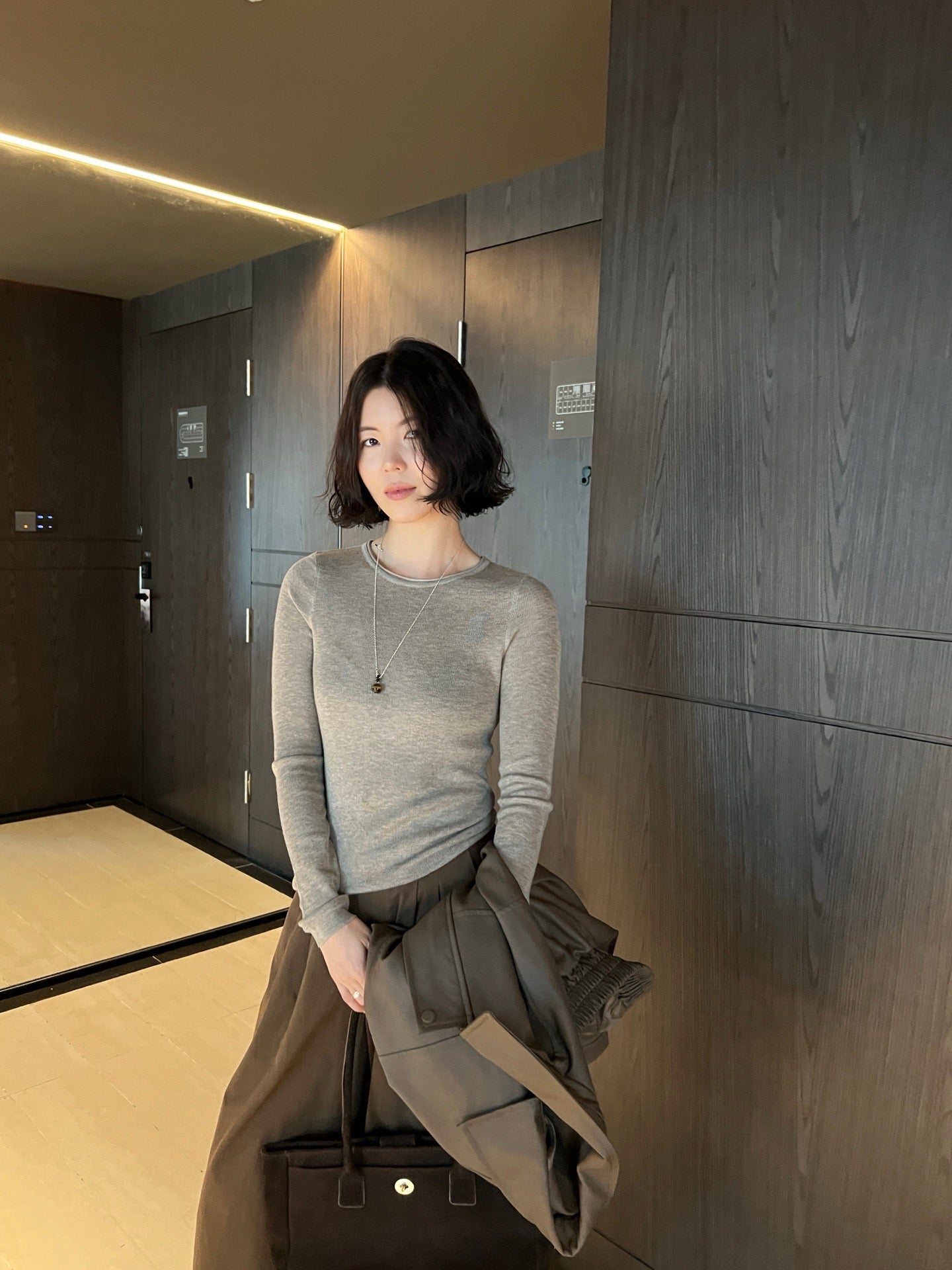 // 桑蠶絲+絲光羊毛親膚顯瘦薄針織￼