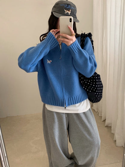 // 可愛動物刺繡上下拉鍊CD