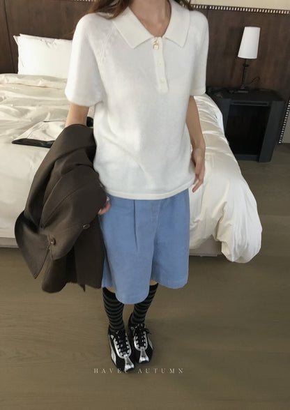 // 秋季薄羊毛翻領polo NT