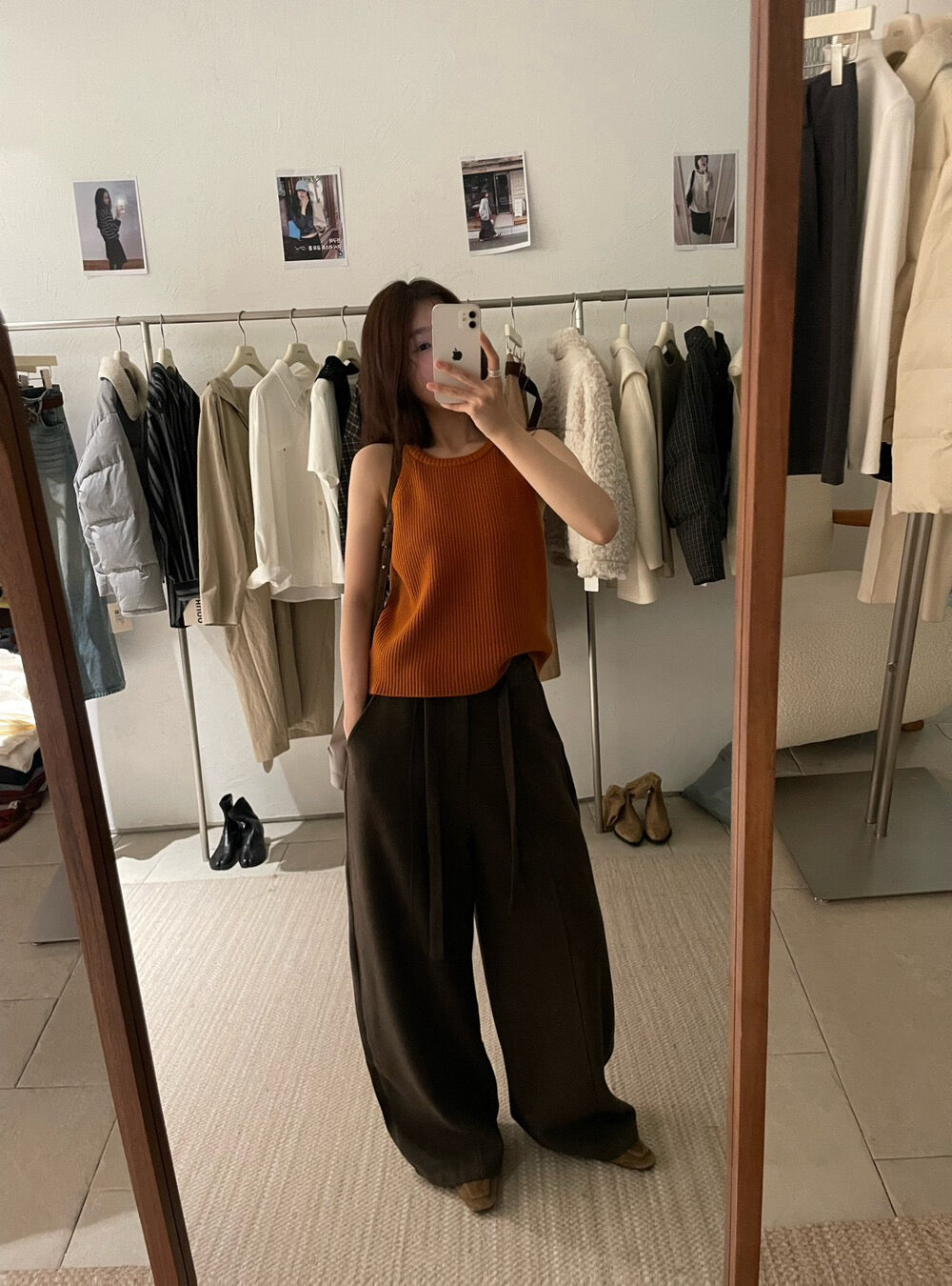 // 顯瘦掛頸入膊針織背心