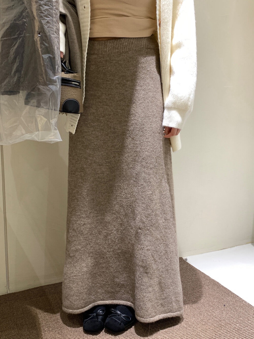 // 超顯瘦高腰針織冷裙