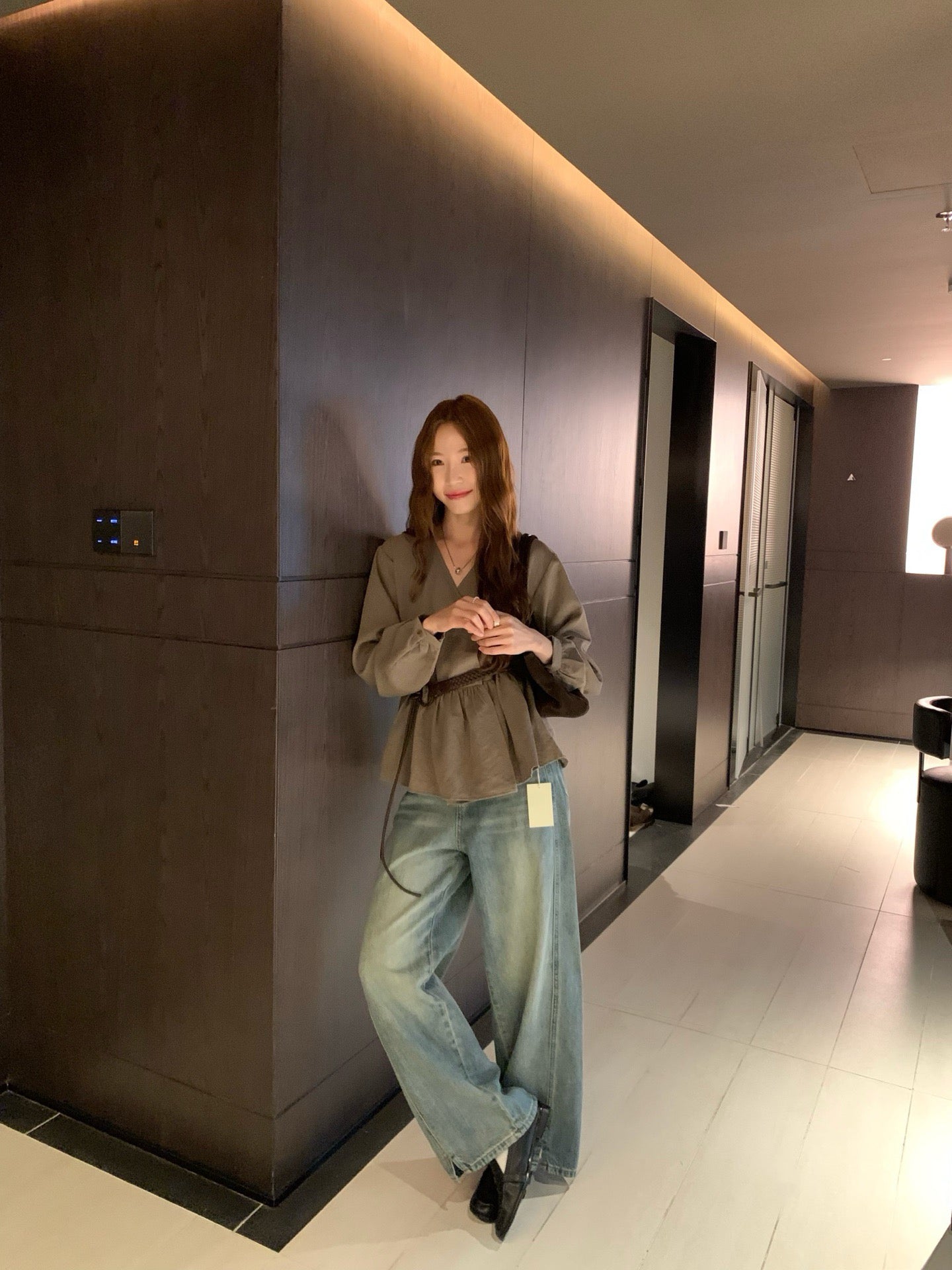 // 連腰帶法式氣質一件式BL