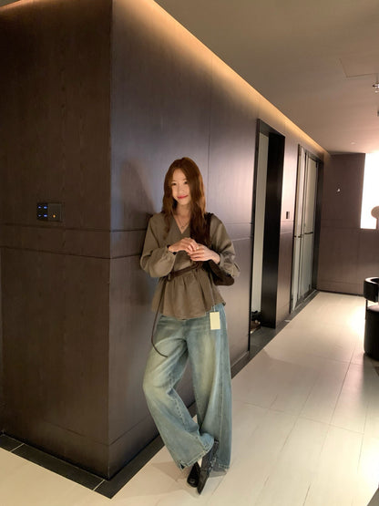 // 連腰帶法式氣質一件式BL