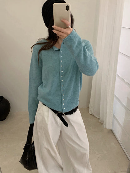 // 40%wool卷卷邊7色排扣CD