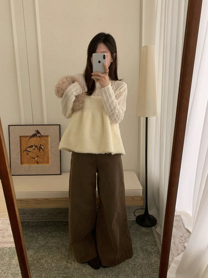 // 疊穿必入羊羔毛吊帶上衣