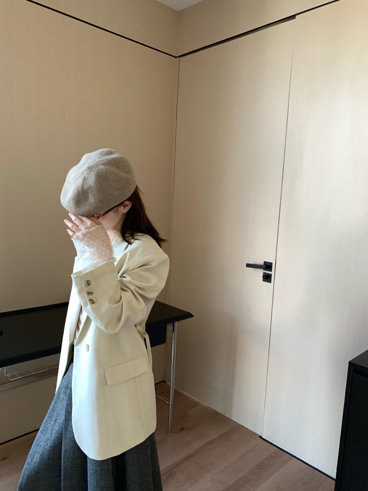 // 高質連腰帶經典西裝外套