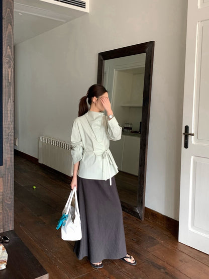 // 垂感肌理感微A顯瘦SK