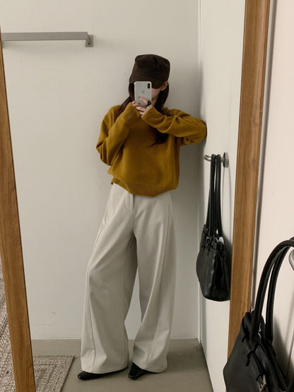 // 今季必入質感加絨彎刀褲(連腰帶)