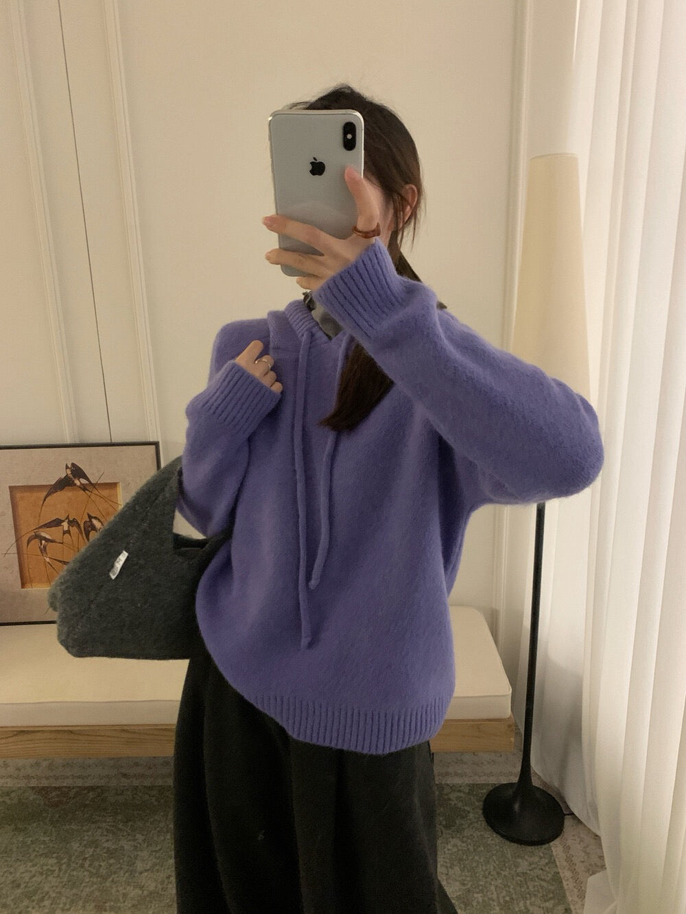 // 6%兔毛溫柔感連帽毛衣