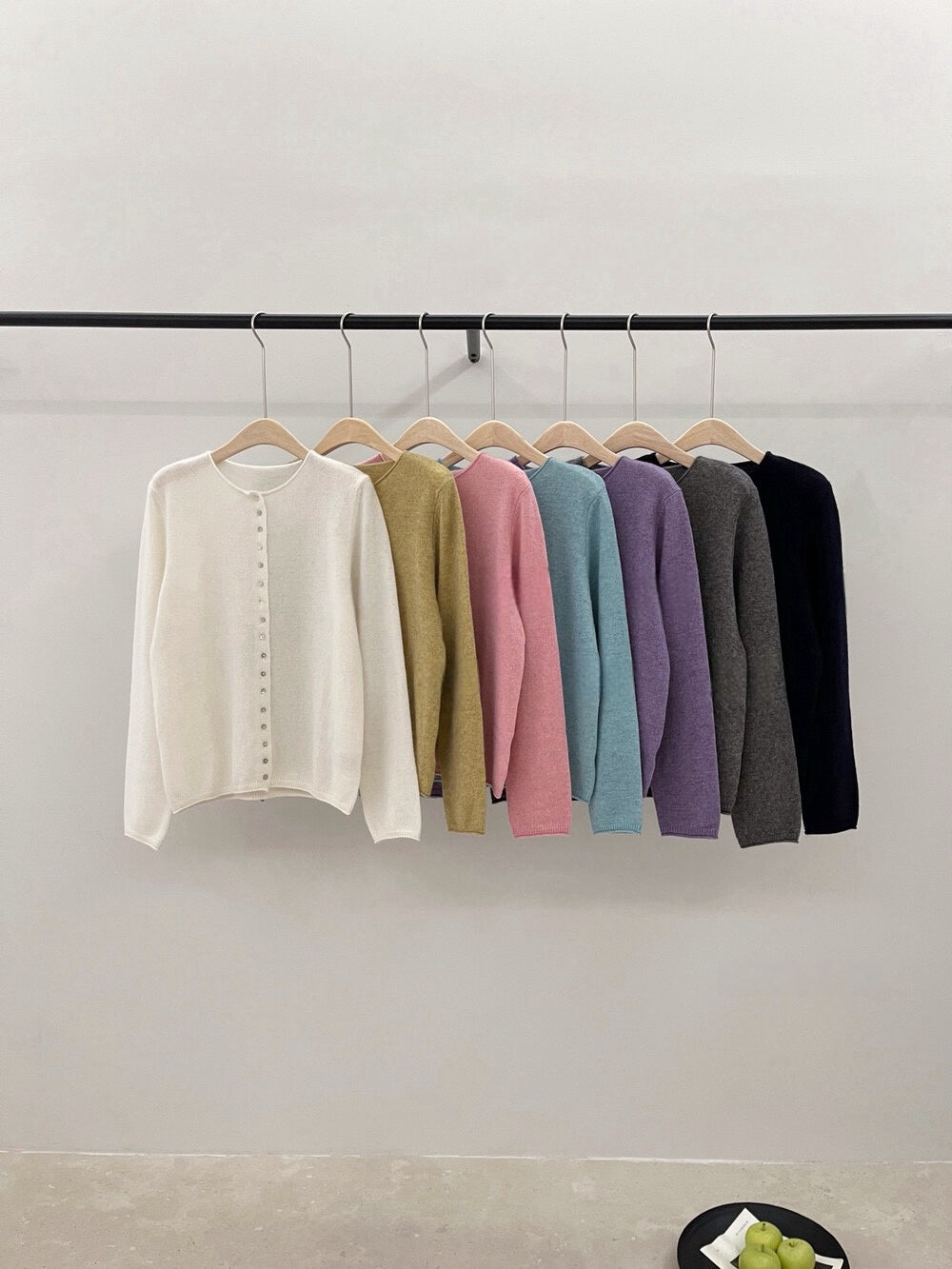 // 40%wool卷卷邊7色排扣CD