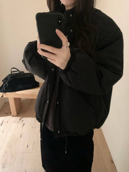 // 極簡風小立領薄夾棉外套