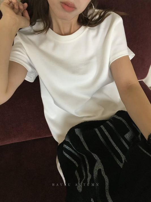 // 一年四季都能穿的多色小飛袖TEE