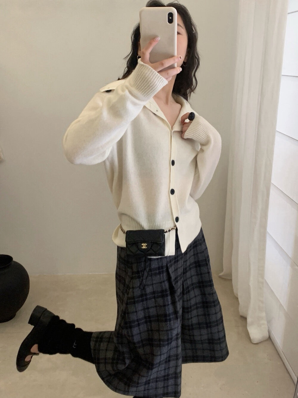 // 100%wool大翻領可立領開胸CD