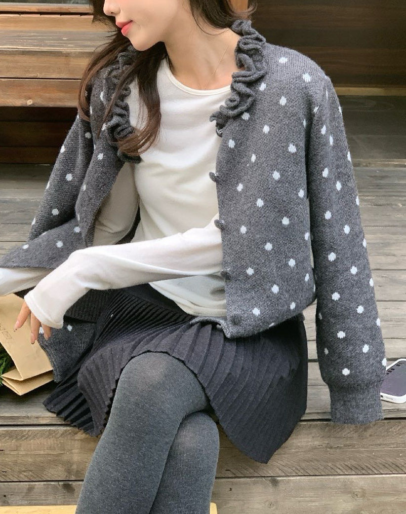 // 設計感花邊領口CD