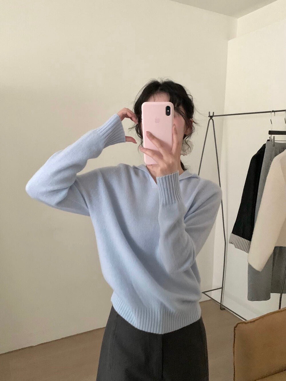 // 100%綿羊毛無縫一體連帽NT