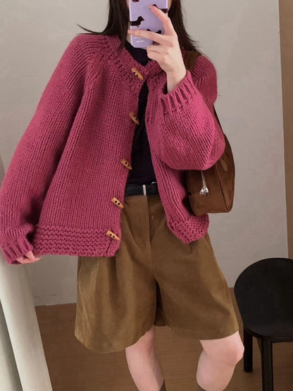 // 30%綿羊毛粗針牛角鈕CD