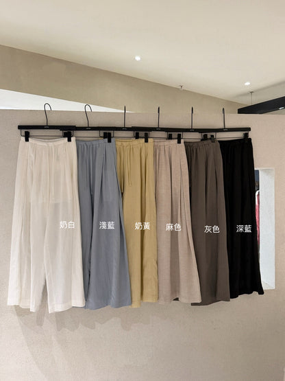 // 超舒服lyocell壓褶闊褲