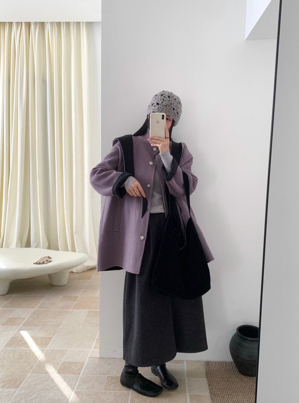 // 50%羊毛超遮肉八分毛呢褲