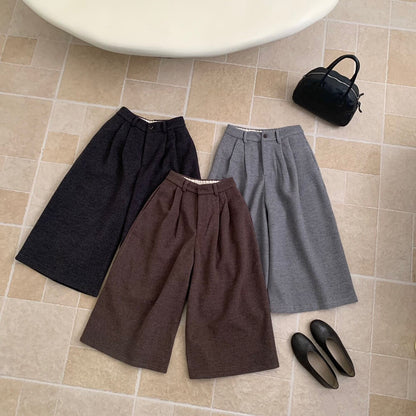 // 50%羊毛超遮肉八分毛呢褲