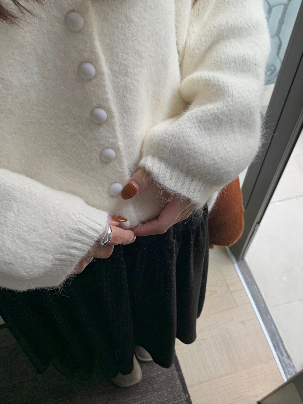 // 6%綿羊毛慵懶圓包扣CD(連單肩袋)